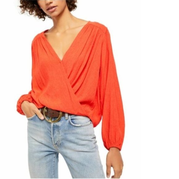 FREE PEOPLE Check On It Wrap Top - Picture 2 of 11